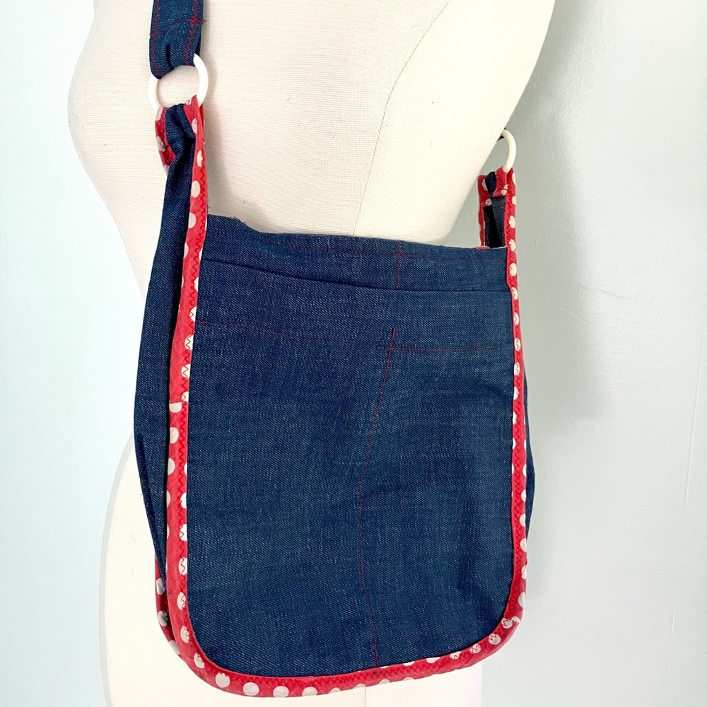 Vintage 70’s Denim Patchwork Crossbody Shoulder B… - image 3